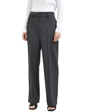 Pantaloni Rita Wide Fit Dark Grey Melange 34 - Selected - FashionsVida
