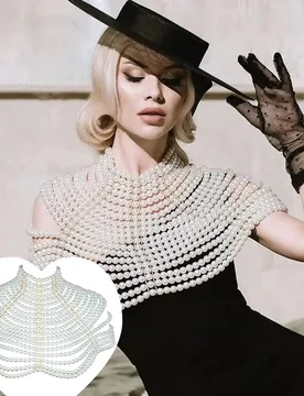 Women's Pearls Shawl Bra Fashion Adjustable Size Shoulder Necklaces Sexy Tops Chain Wedding Dress Pearl Body Chains Jewelry - Aliexpress - FashionsVida