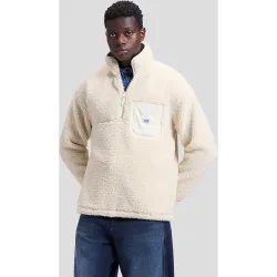 Sudadera con cremallera en el cuello de hombre en con etiqueta workwear en el pecho