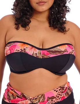 Womens Cabana Nights Bandeau Bikini Top - Multicolour Polyamide - Size 44f - Elomi - FashionsVida