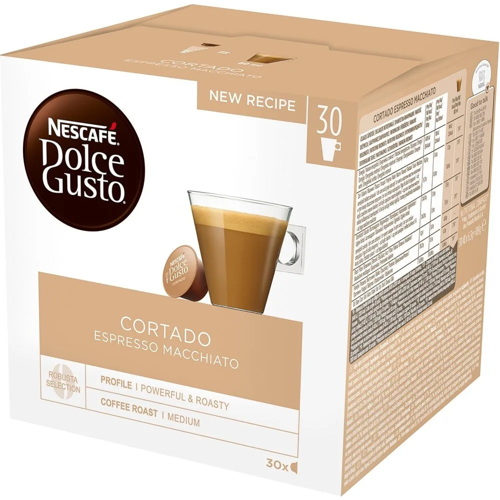 Estuche 30 cápsulas café cortado espresso Macchiatto selección arábica y robusta - NESCAFE DOLCE GUSTO - FashionsVida