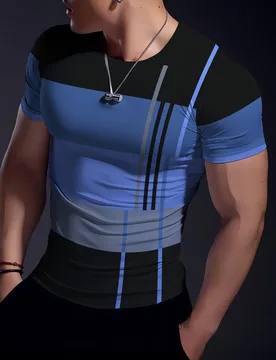 Funny Stripe Print T Shirt For Men Casual O-neck Short Sleeve Tops Outdoor Fitness Run Sports Tees Fashion Breathable T-Shirts - Aliexpress - FashionsVida