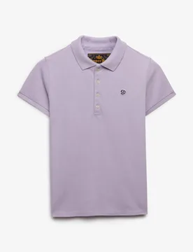 Superdry Damen Heritage Poloshirt mit Schmaler Passform Purple - Größe: 36 - 39.99 - FashionsVida