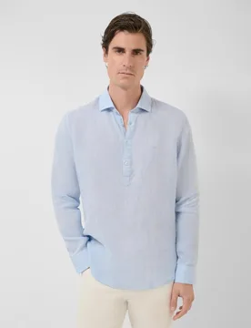 Camisa regular fit de lino de hombre - Roberto Verino - FashionsVida