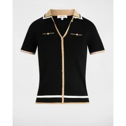Jersey de mujer cuello tipo polo manga corta