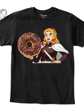 Unisex T-shirt Rengoku with a donut - Aliexpress - FashionsVida