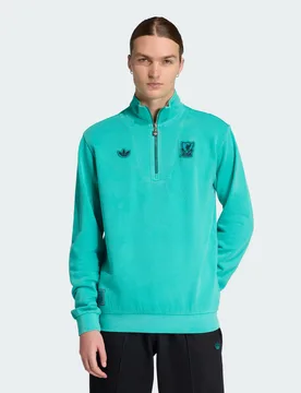 Top mezza zip Liverpool FC Terrace Icons XS Sea Green - Adidas - FashionsVida