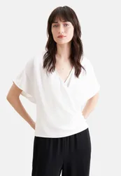 Wickelbluse Uni Weiß 34