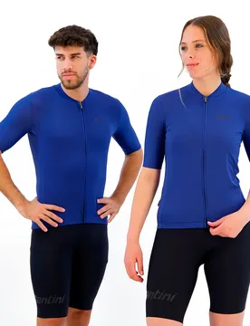 Maglia A Maniche Corte Sensation Navy - Santini - FashionsVida