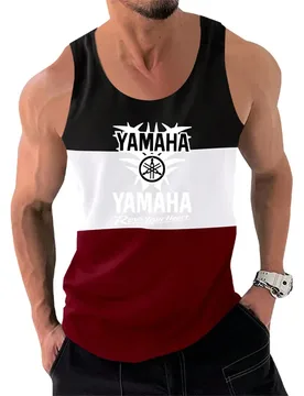YAMAHA New Stripe Print Tank Tops Men Neck Fitness Gym Vest Casual Streetwear Oversized Bodybuilding Sleeveless Top Man Clothin - Aliexpress - FashionsVida