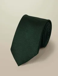 Pure Silk Stain Resistant Textured Tie Dark Green male