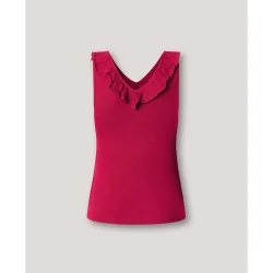 Top canalé de mujer cuello pico