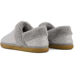 Zapatillas de casa oslo en tejido de espiga negro