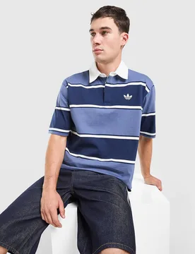 Striped Rugby Poloshirt - Herren, Blau - male - Size: M - adidas Originals - FashionsVida
