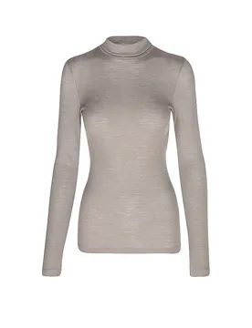 Langarmshirt WOOL LOVE deep taupe marron clair XXL/XXXL - Mey - FashionsVida