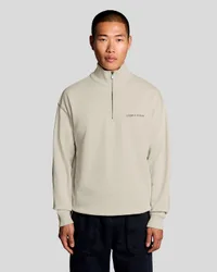 Men's Heavyweight Script 1/4 Zip Sweatshirt in Beige