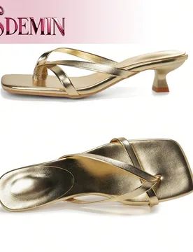 Nuevas sandalias de verano para mujer de unicolor, zapatos elegantes para vacaciones, sandalias de tacón alto casuales para la playa, sandalias de mo - Shein - FashionsVida