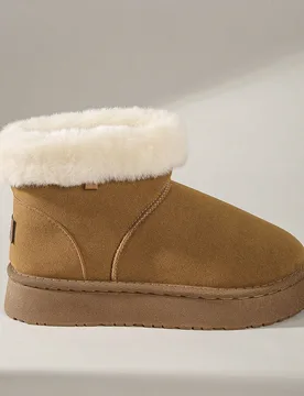 Botas de nieve casuales con suela gruesa para mujer, forradas térmicamente para el invierno CN38 - Shein - FashionsVida