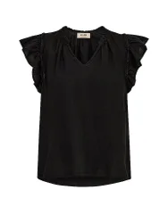 Leinenbluse MMTEALINEN schwarz S Damen