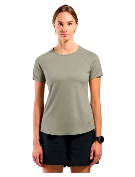 Maglietta A Maniche Corte Crew Active 365 Vetiver Melange L - Odlo - FashionsVida