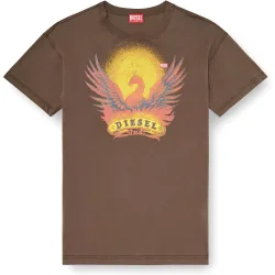 Camiseta regular de hombre de manga corta con estampado de fénix