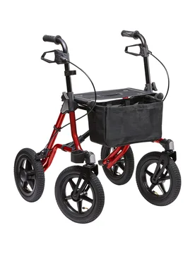 Leichtgewicht-Rollator XC TAiMA XC Air luftbereift schwarz rot - DIETZ REHA PRODUKTE - FashionsVida