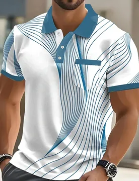 Summer Fashion Short Sleeve Men's Polo Shirts Stripe 3d Print Lapel Man Top High Quality Oversized Male Shirt Casual Clothing - Aliexpress - FashionsVida