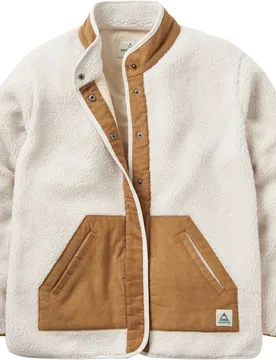 Pull en sherpa boutonné - Clover Recycled Sherpa Fleece W Vintage White en Laine - Taille XS - Beige - Passenger - FashionsVida