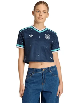 T-shirt à Manches Courtes Loin Germany 26/27 Cropped Collegiate Navy S - Adidas - FashionsVida