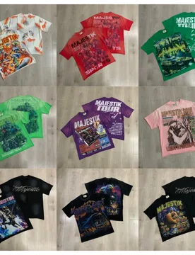 MAJESTIK Retro Graffiti Print Summer Streetwear Washed and Weathered Casual Loose-Fitting Short-Sleeved T-Shirt - Aliexpress - FashionsVida