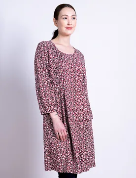 Pintuck Tunic Dress - Scarlet - Nomads - FashionsVida