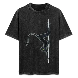Poletober 28 - Black Cat T-Shirt Outdoor Work Short Sleeve Top