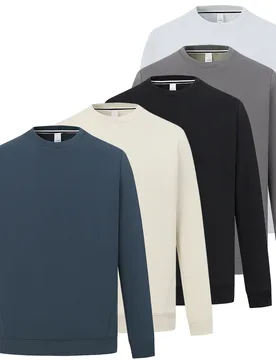 Men's Solid Color Long Sleeved High-quality Solid Color Round Neck T-shirt Autumn Winter Youth Couple Outfit With Multiple - Aliexpress - FashionsVida