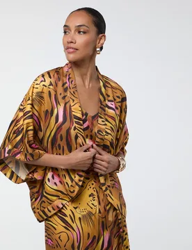 Chaqueta de mujer estilo kimono corto print tigre - Lola Casademunt - FashionsVida