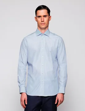 Camisa vertir de hombre rayas manga larga - Mirto - FashionsVida