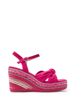 Women's 'Meerah' Alcantara Heeled Sandals in Fuchsia Size: 7 - Fuchsia - Size: 7 - Moda in Pelle - FashionsVida