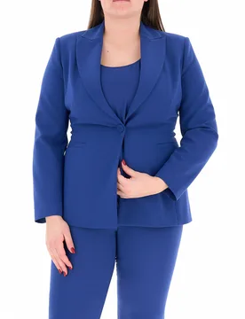 Blazer monopetto BLU 17 - PERSONA by MARINA RINALDI - FashionsVida