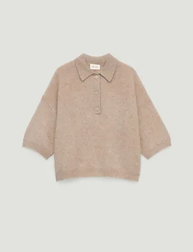 Ziggy Pure Wool Collared Jumper Oatmeal female - hush - FashionsVida