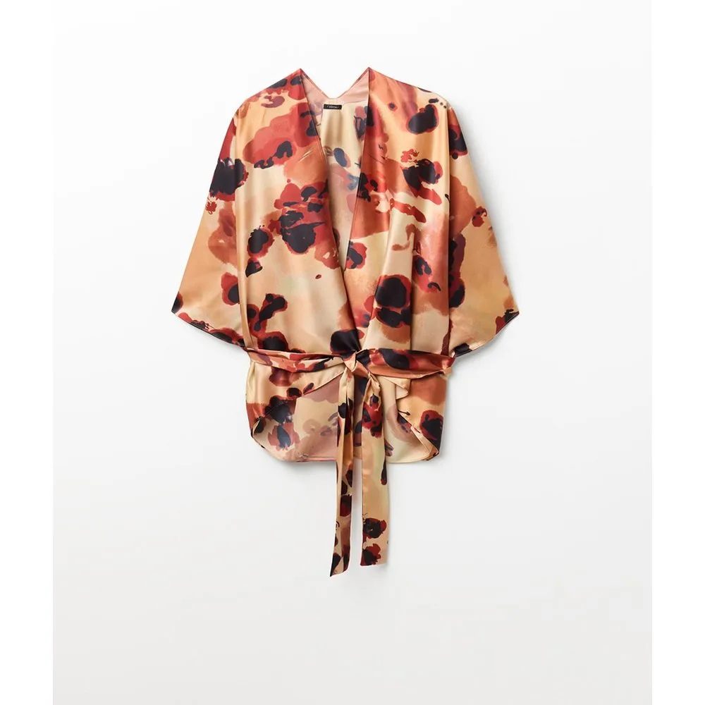 Sfera - Kimono flores satinado - Sfera - FashionsVida