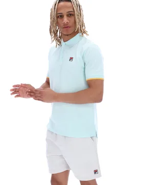 Custom Two Button Tipped Rib Basic Polo - XS - FILA - FashionsVida