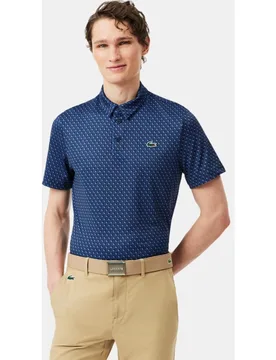 Polo de hombre de golf de corte regular con microestampado - Lacoste - FashionsVida
