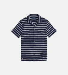 Polo Resorthemd mit Ringelmuster Blau M