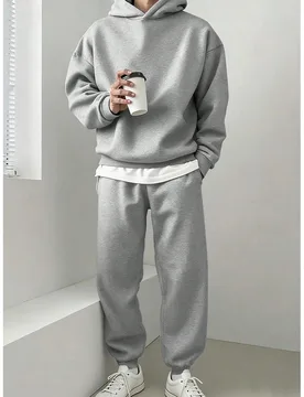 Piezas Conjunto de chándal deportivo casual de hombre para otoño/invierno con capucha XL - Shein - FashionsVida