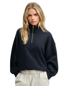 Sweat à Demi-zip Monogram Eclipse Navy 2XS - Superdry - FashionsVida