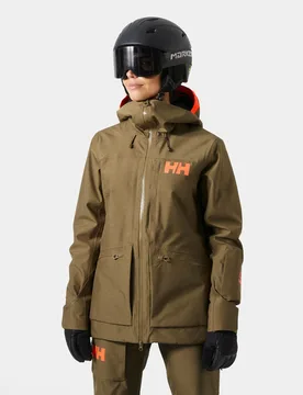 Women's Powderqueen 3.0 Durable Ski Jacket Brown XS - Sepia Brown - Female - Helly Hansen - FashionsVida