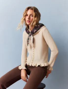 Chaqueta tricot de mujer con volantes - Southern Cotton - FashionsVida
