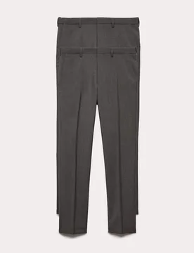 Pack Slim Fit Active Waist Smart Trousers Charcoal male - M&S - FashionsVida