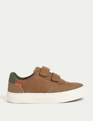 Kids' Riptape Trainers (4 Small - 2 Large) Brown Mix male