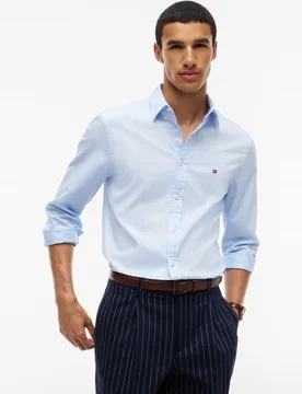 Camisa de caballero tipo Dobby lisa - Tommy Hilfiger - FashionsVida