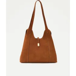 Bolso bandolera triple bolsillo piel